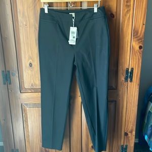 $198 New Eileen Fisher Black Cotton Stretch Ankle Pants Trousers 10 M NWT